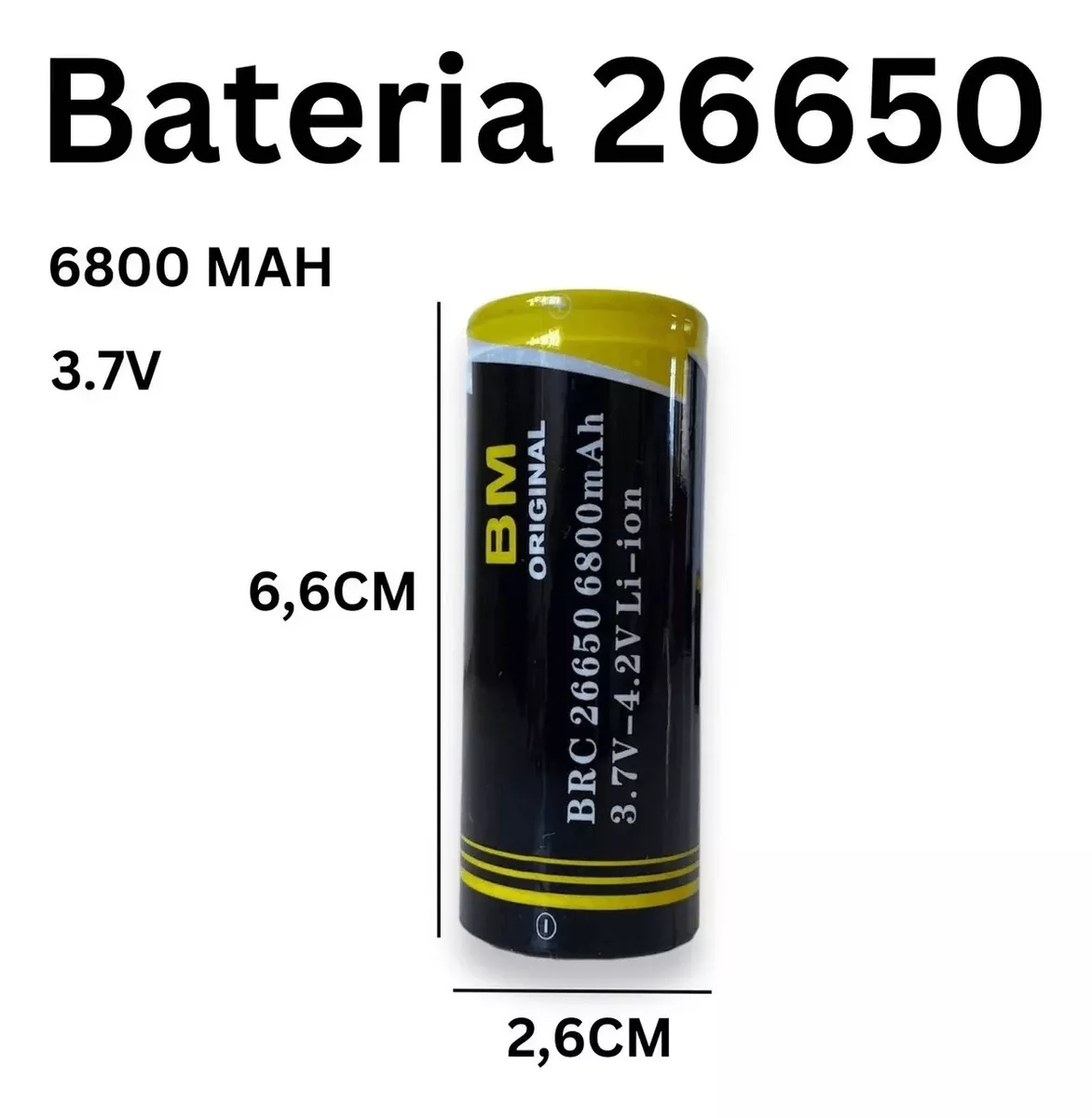 Bateria Recarregável 26650 6800mAh 3.7V
