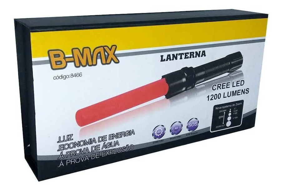 Lanterna Tática D-8466 - embalagem (Foto 1)