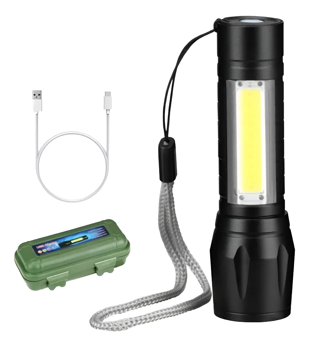 Lanterna Tática Mini D-8400 com acessórios