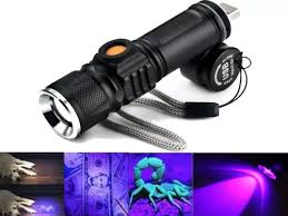 Lanterna UV recarregável USB - detector de notas falsas